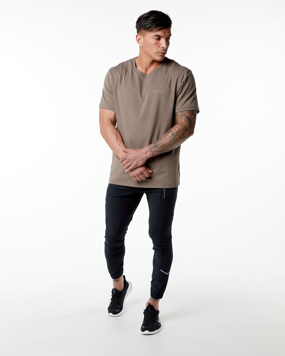 Mocha Alphalete Set-In Sleeve Tee | DNCZTM159