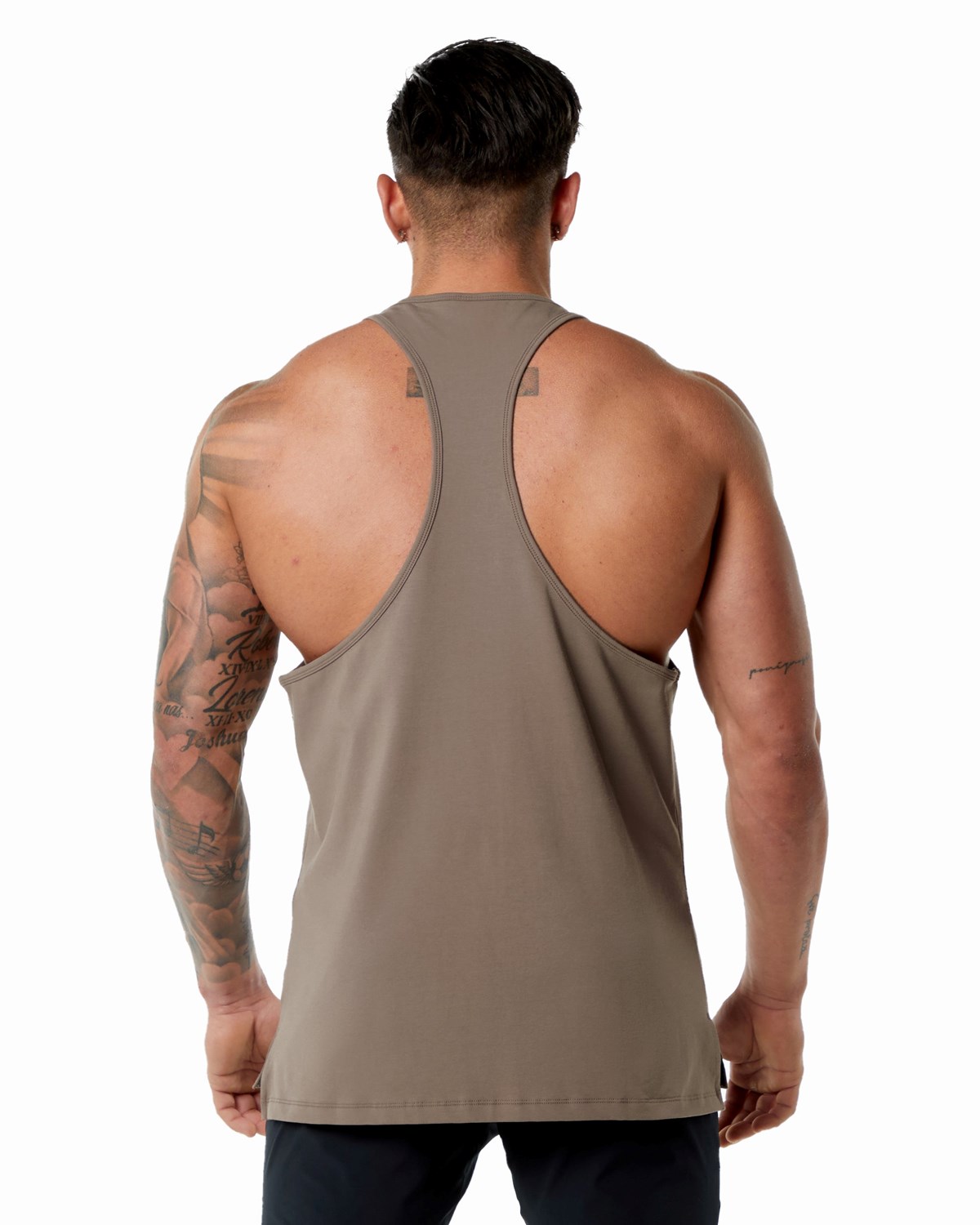 Mocha Alphalete Stepped Hem Stringer | VMHJSQ243