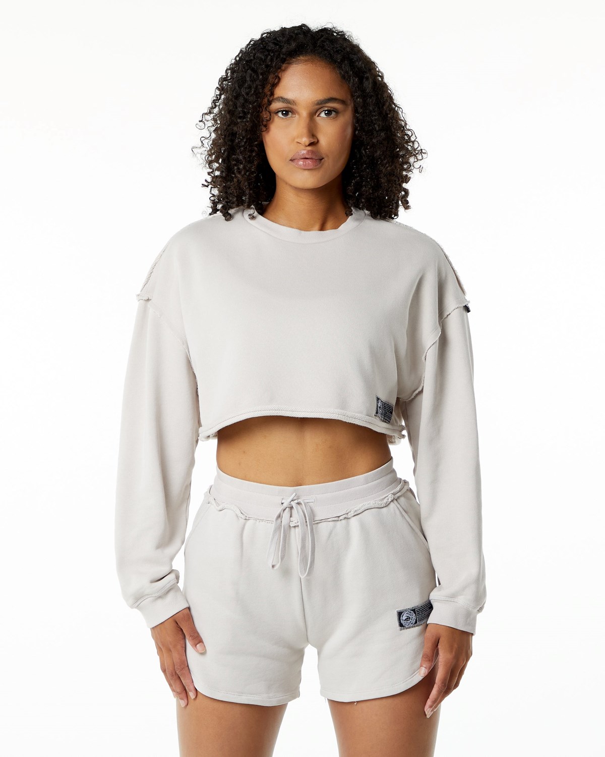 Moonstone Alphalete Heavyweight Washed Terry Crop Pullover | TDEGBX468