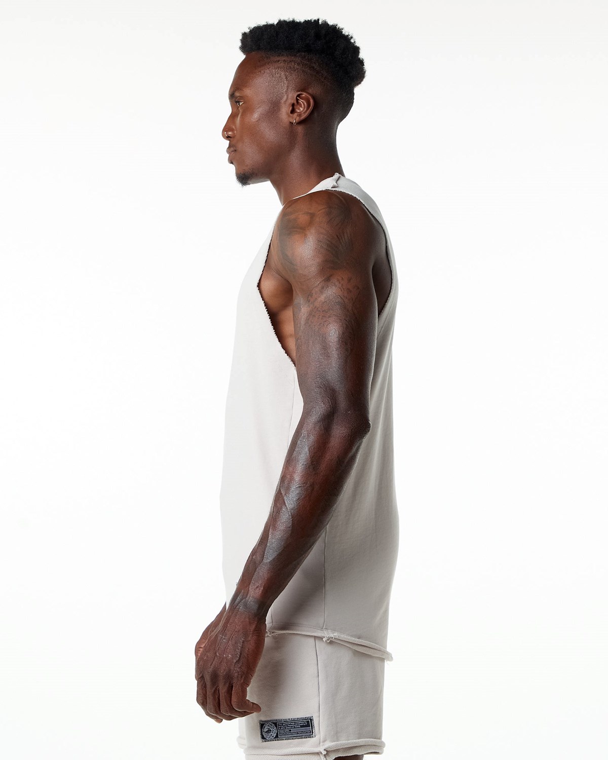 Moonstone Alphalete Mid-Weight Washed Terry Cutoff | MCBSYE894