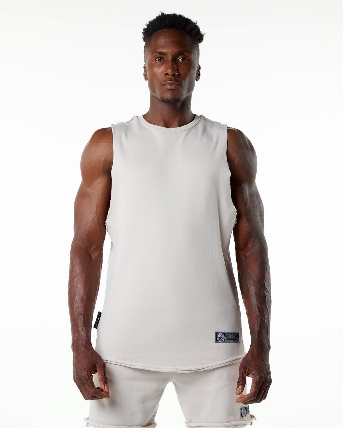 Moonstone Alphalete Mid-Weight Washed Terry Cutoff | MCBSYE894