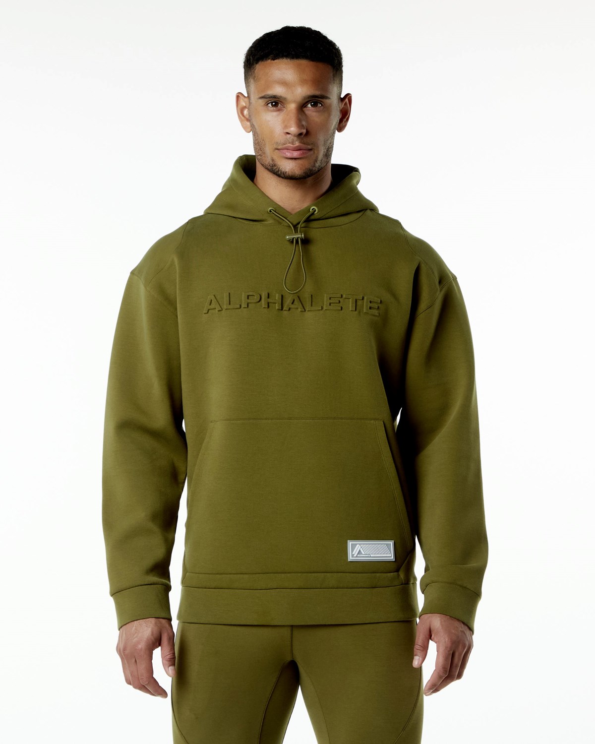 Moss Alphalete Relaxed Interlock Knit Hoodie | GMLINR165