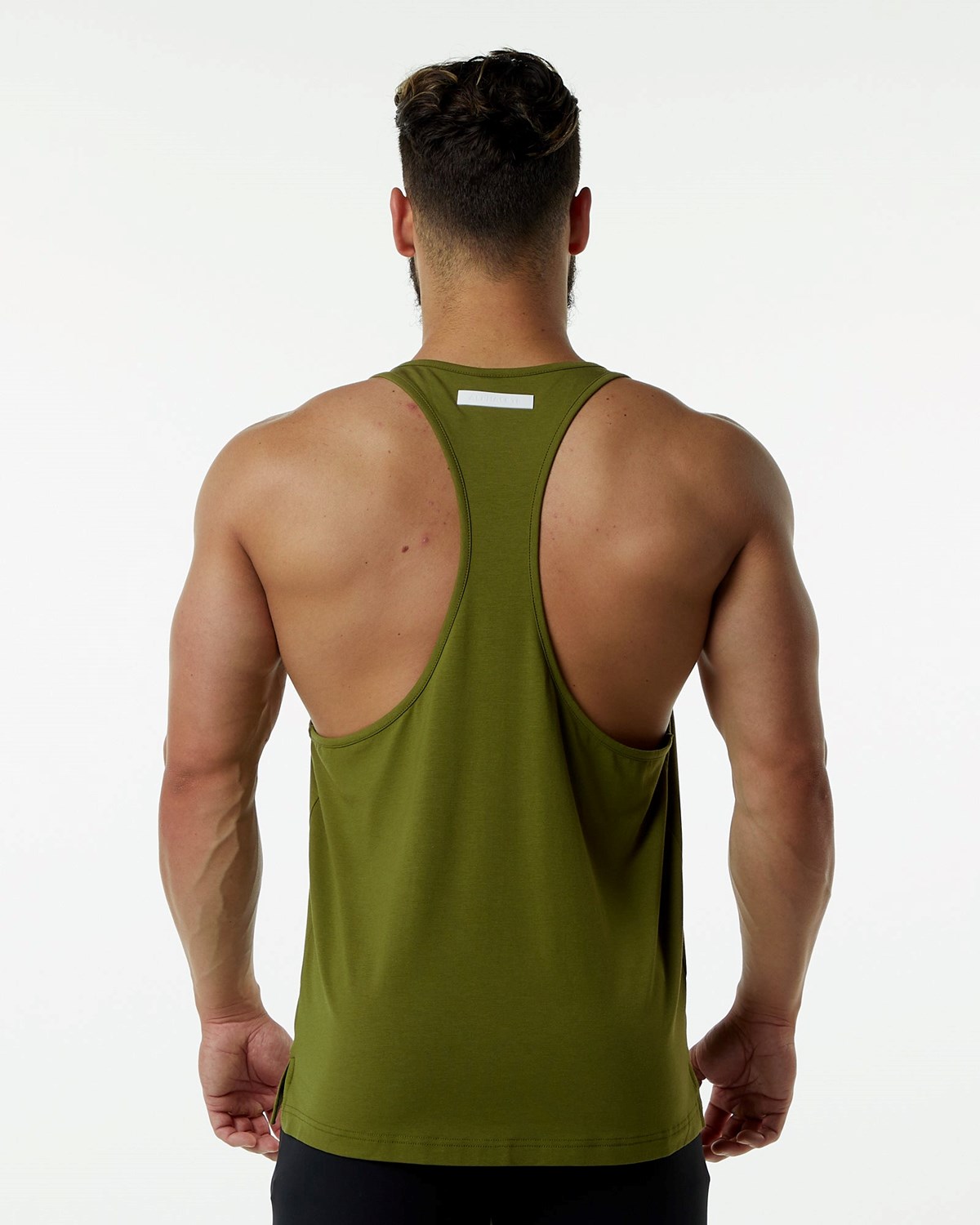 Moss Green Alphalete Fitted Premium Stringer | THNPSL069