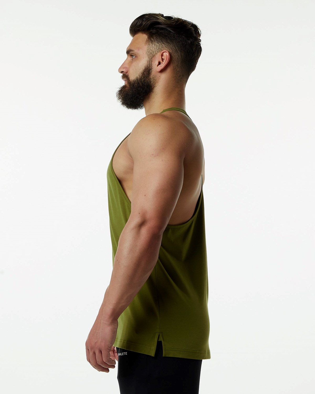 Moss Green Alphalete Fitted Premium Stringer | THNPSL069