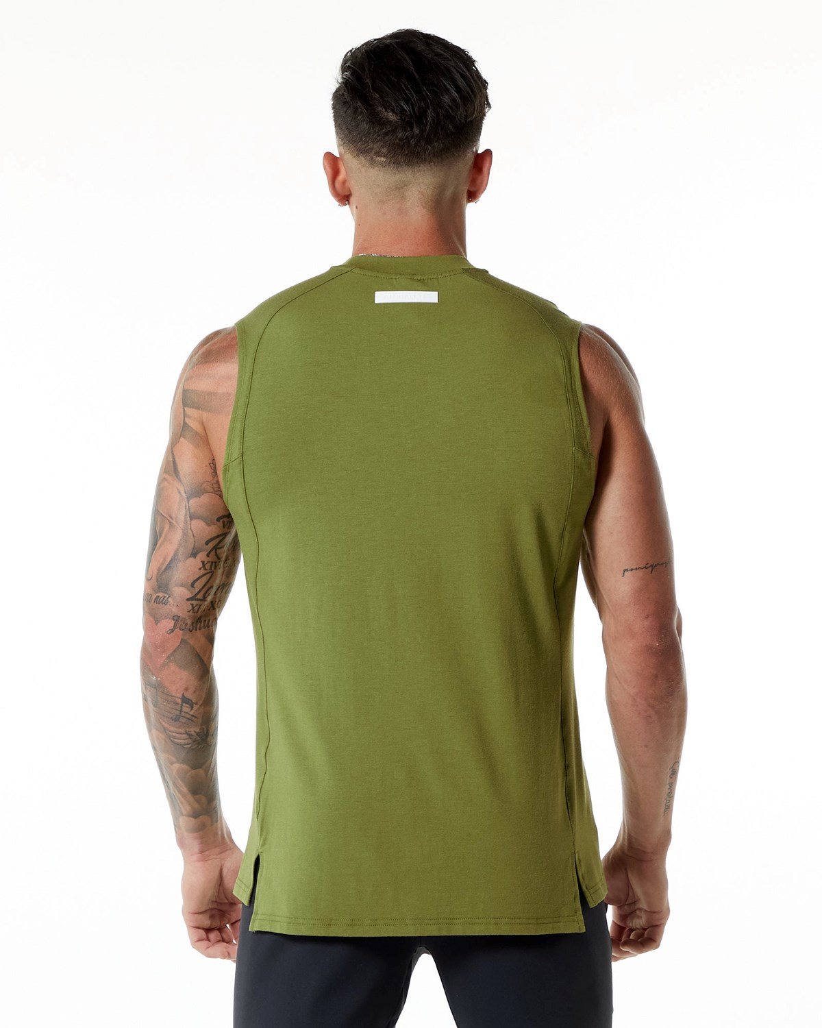 Moss Green Alphalete High-Neck Premium Tank | ODMQPS498