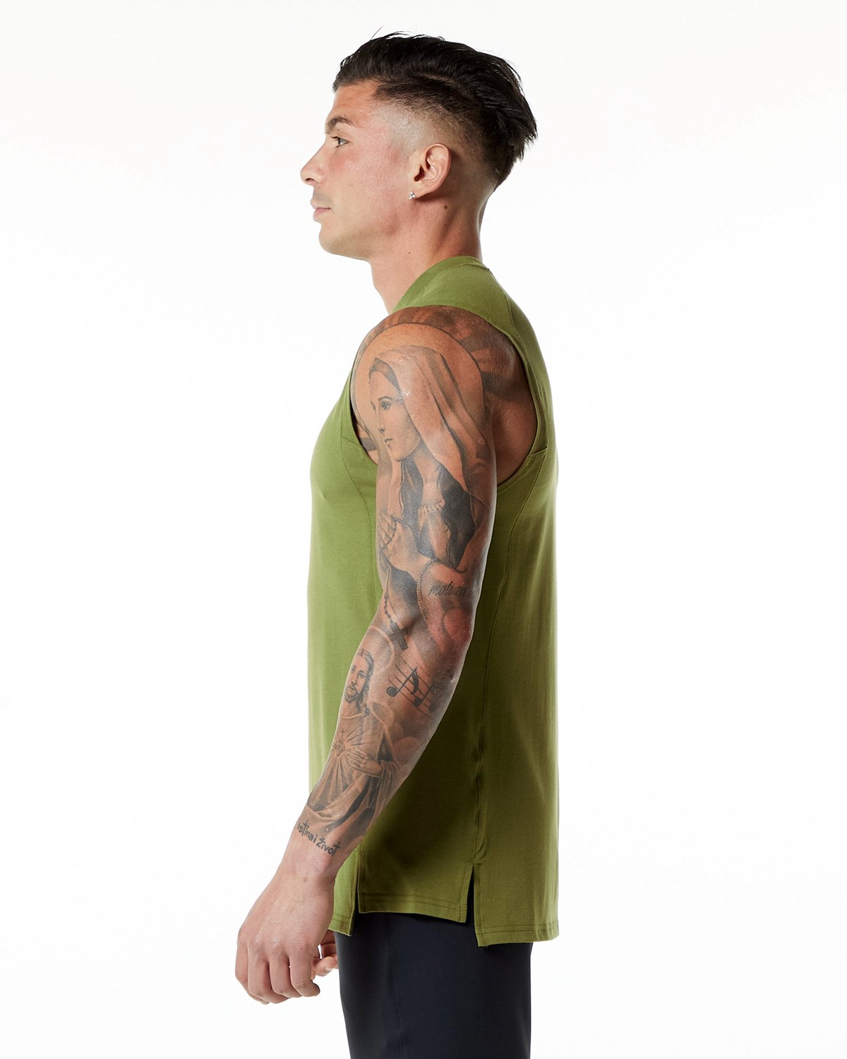 Moss Green Alphalete High-Neck Premium Tank | ODMQPS498