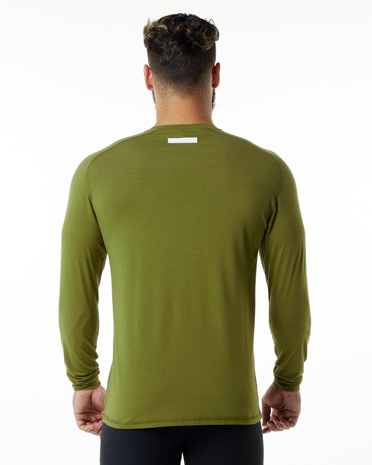 Moss Green Alphalete Premium Epaulette Long Sleeve Tee | ORFJEI409