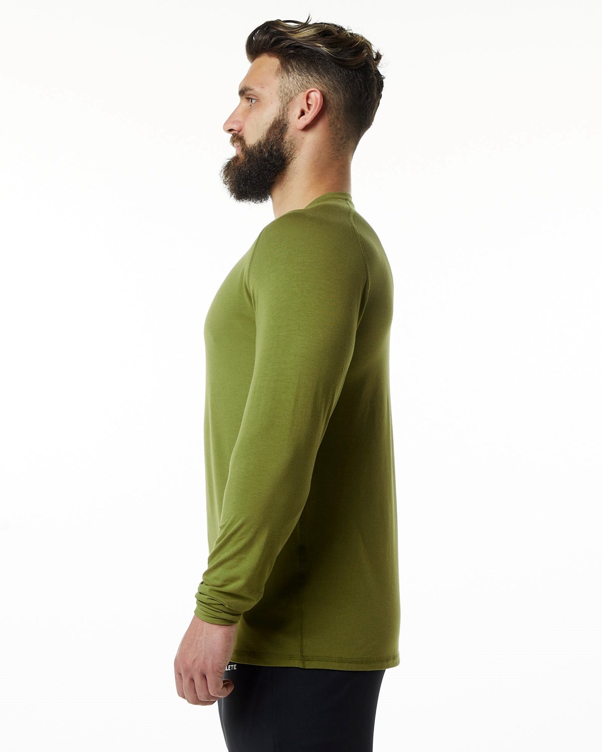 Moss Green Alphalete Premium Epaulette Long Sleeve Tee | ORFJEI409