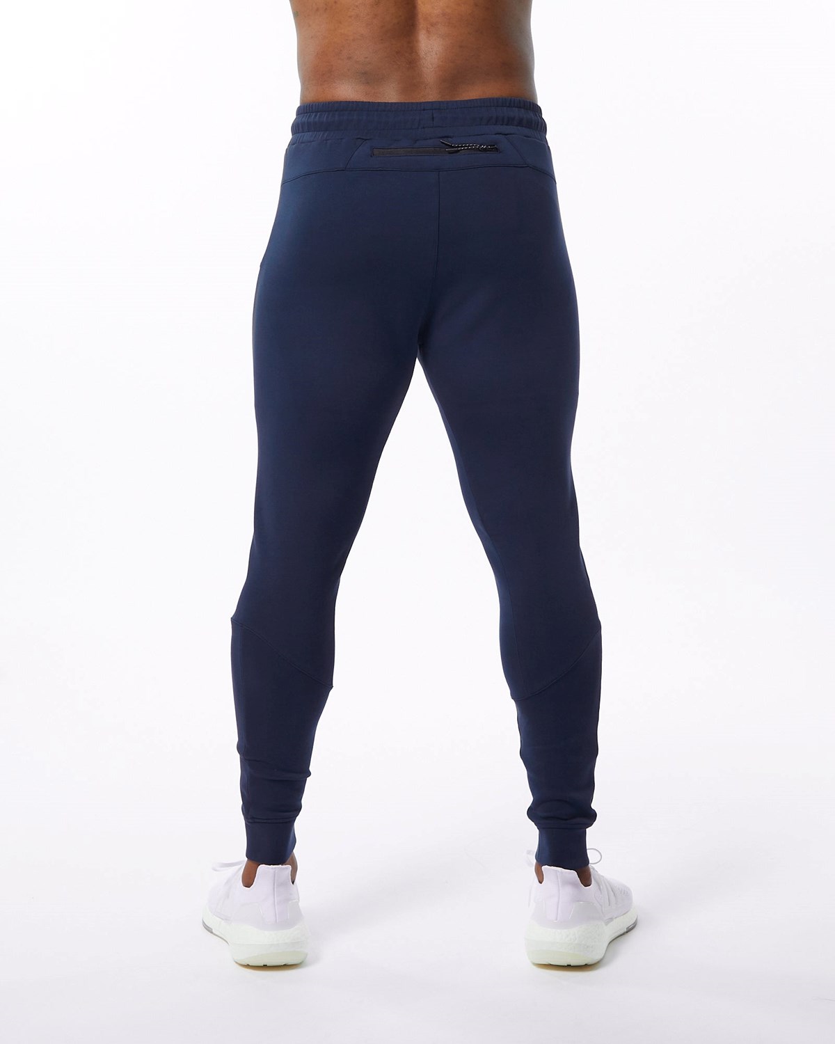 Navy Alphalete Interlock Knit Cuffed Jogger | MIALYN562