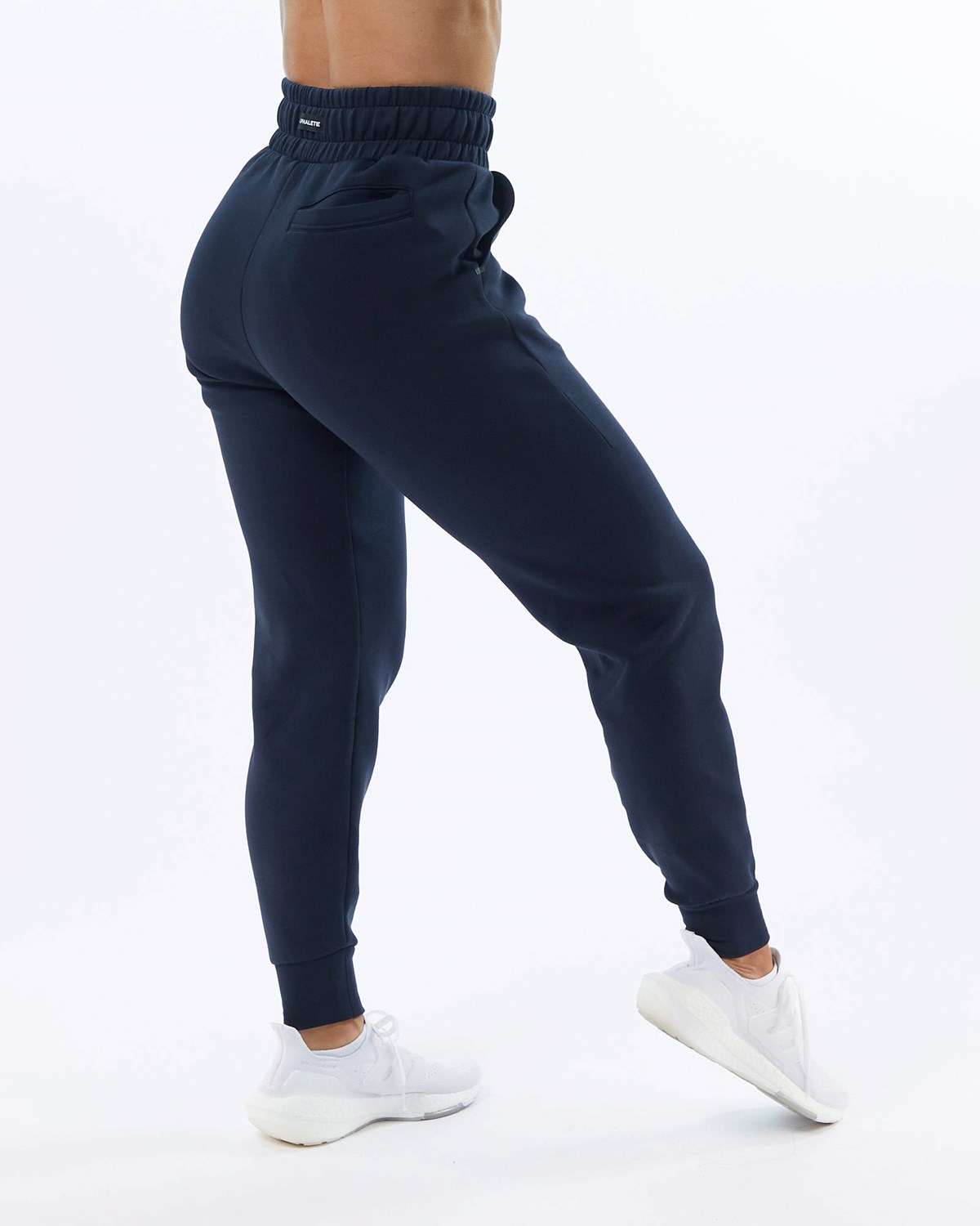 Navy Alphalete Interlock Knit Cuffed Jogger | NCKTRO386