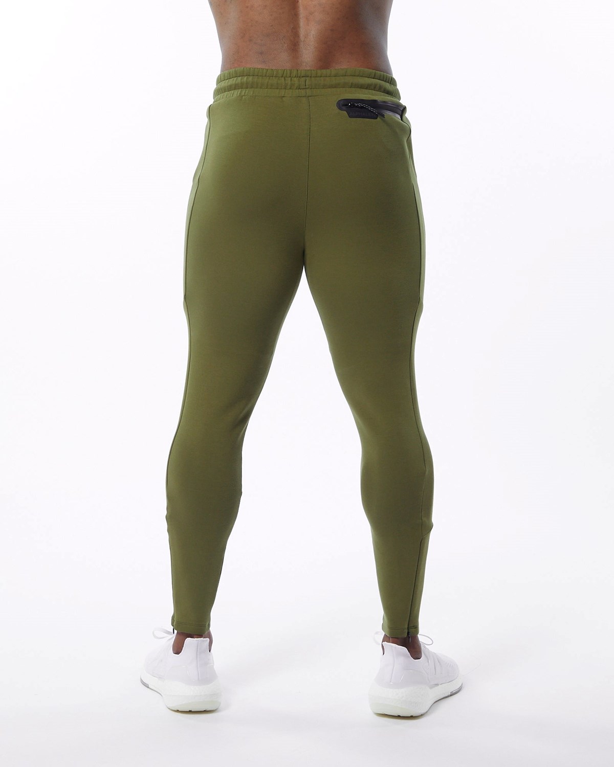 Olive Alphalete Interlock Knit Zip Jogger | BARWZQ394