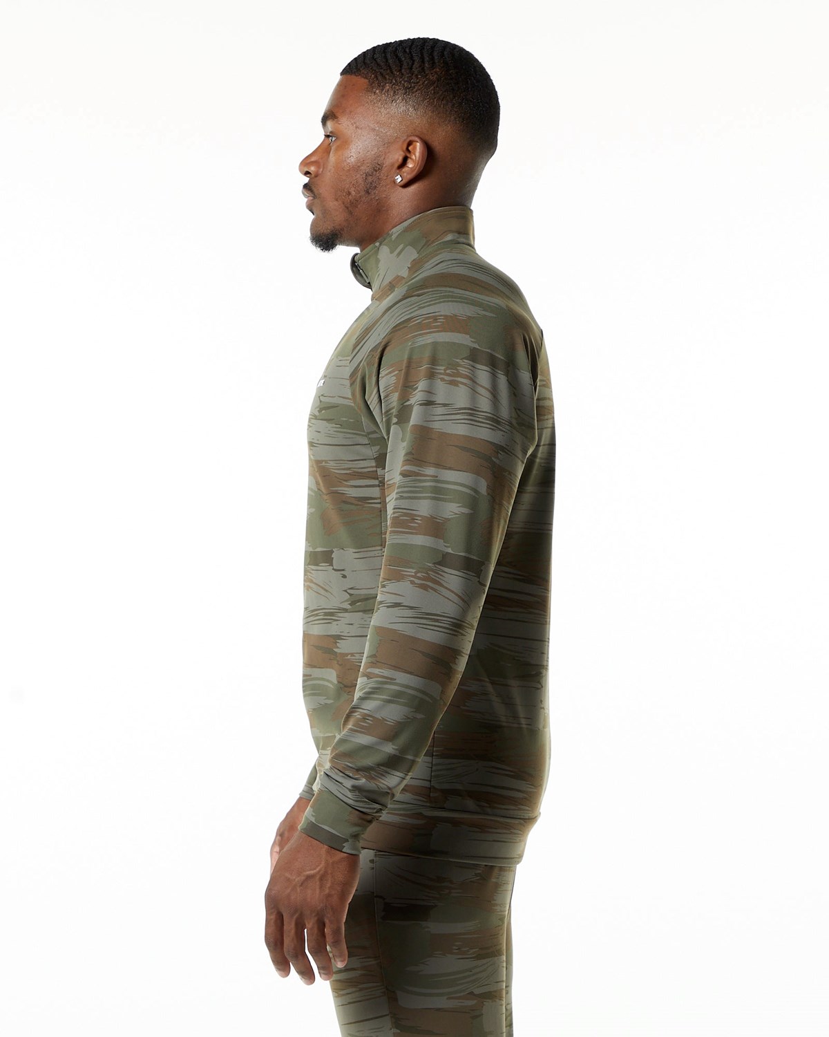 Olive Canvas Camo Alphalete 4-Way Stretch Track Jacket | IMANFO382