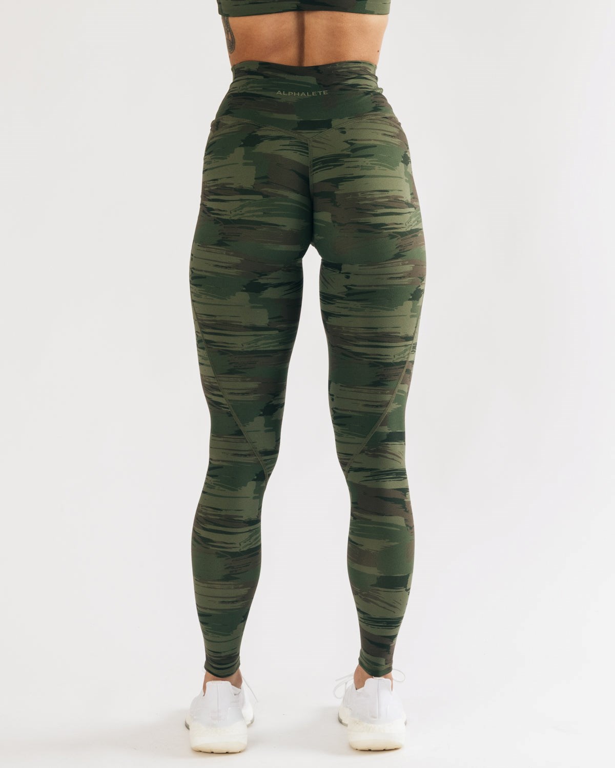 Olive Canvas Camo Alphalete All-Purpose Legging | QMFZKB450