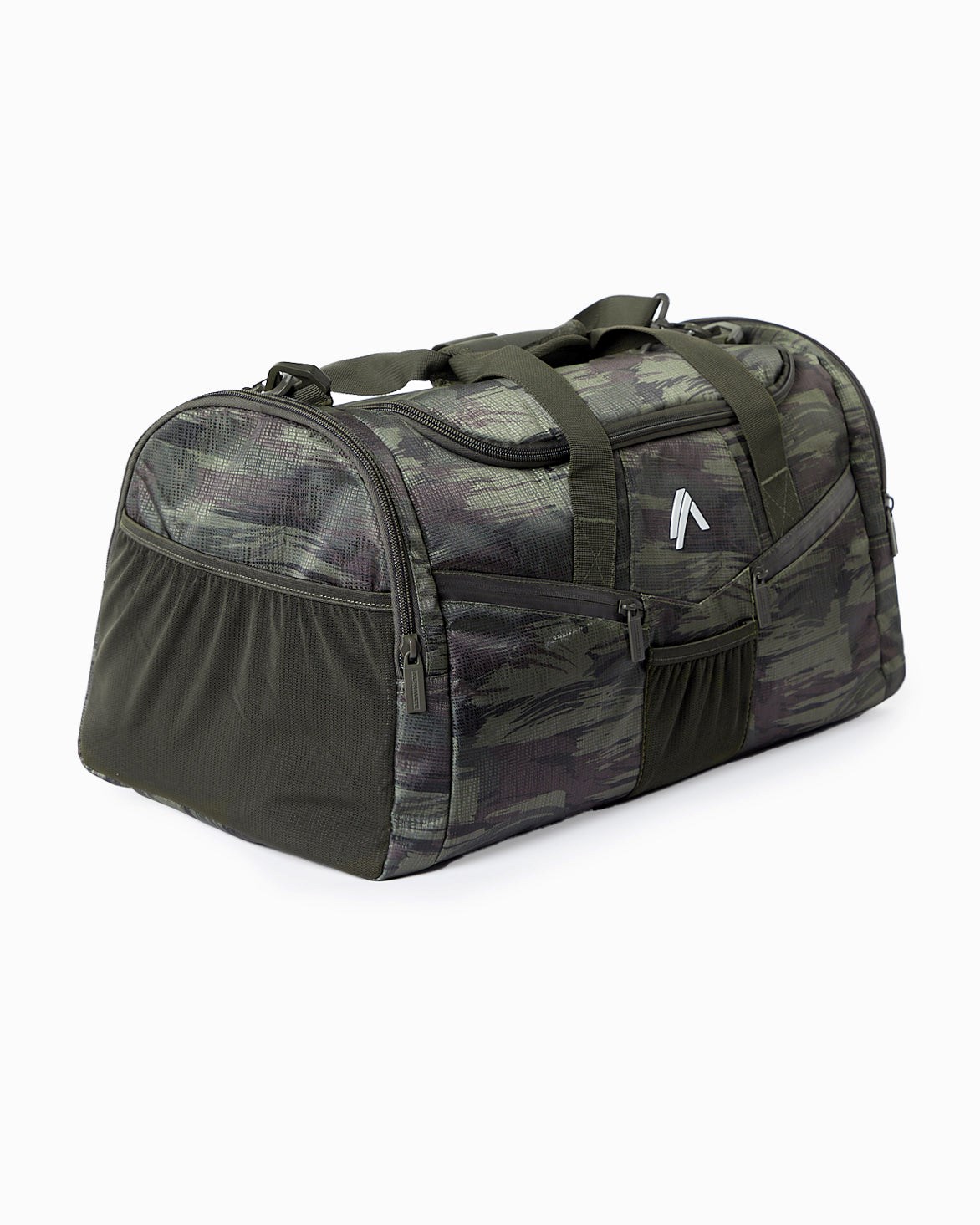 Olive Canvas Camo Alphalete Duffel Bag | SZDPUR380