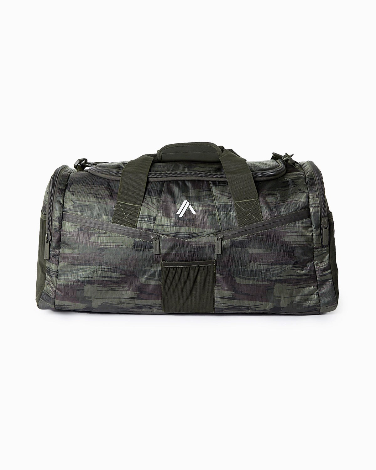 Olive Canvas Camo Alphalete Duffel Bag | SZDPUR380