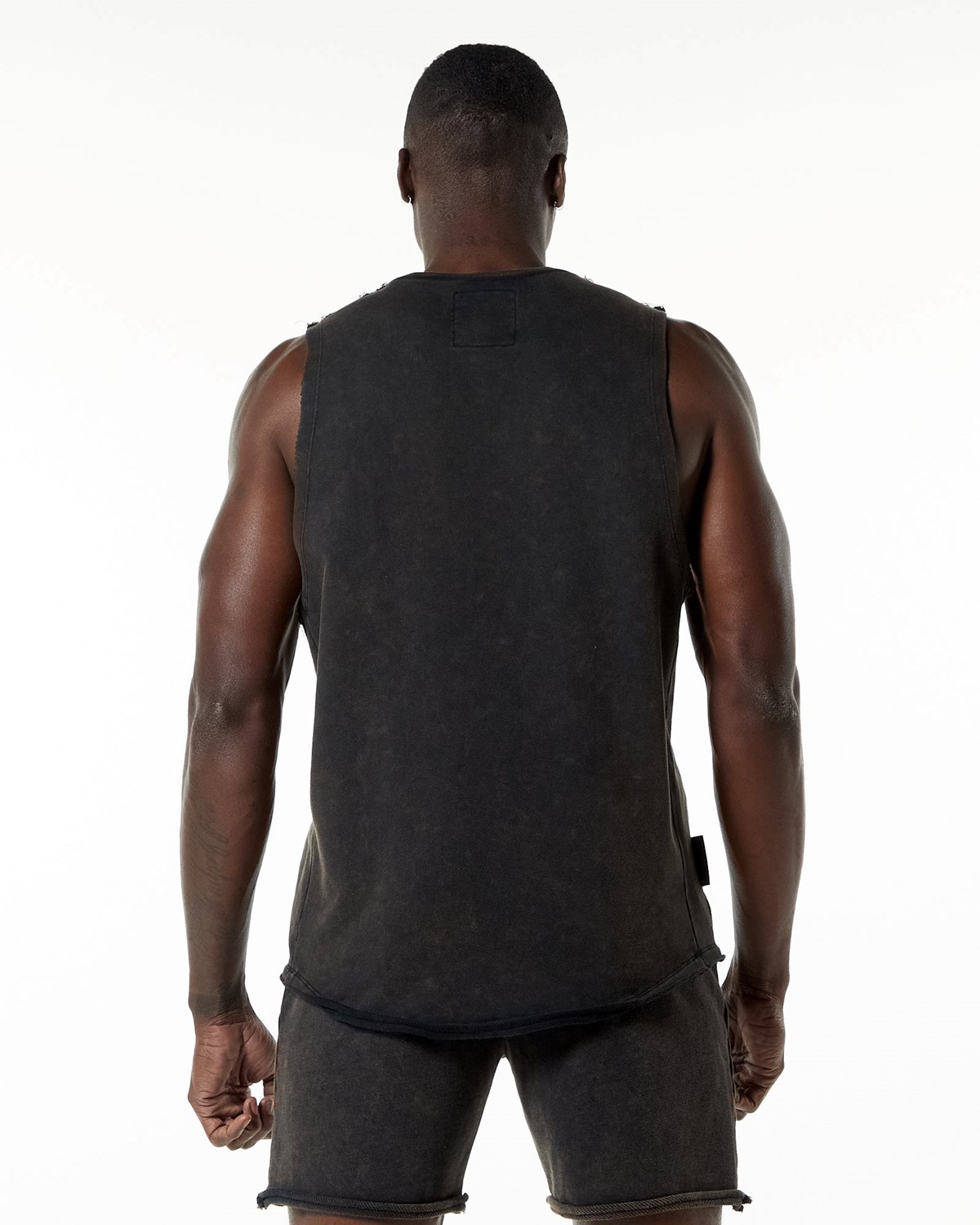 Onyx Alphalete Mid-Weight Washed Terry Cutoff | CBAHNV436