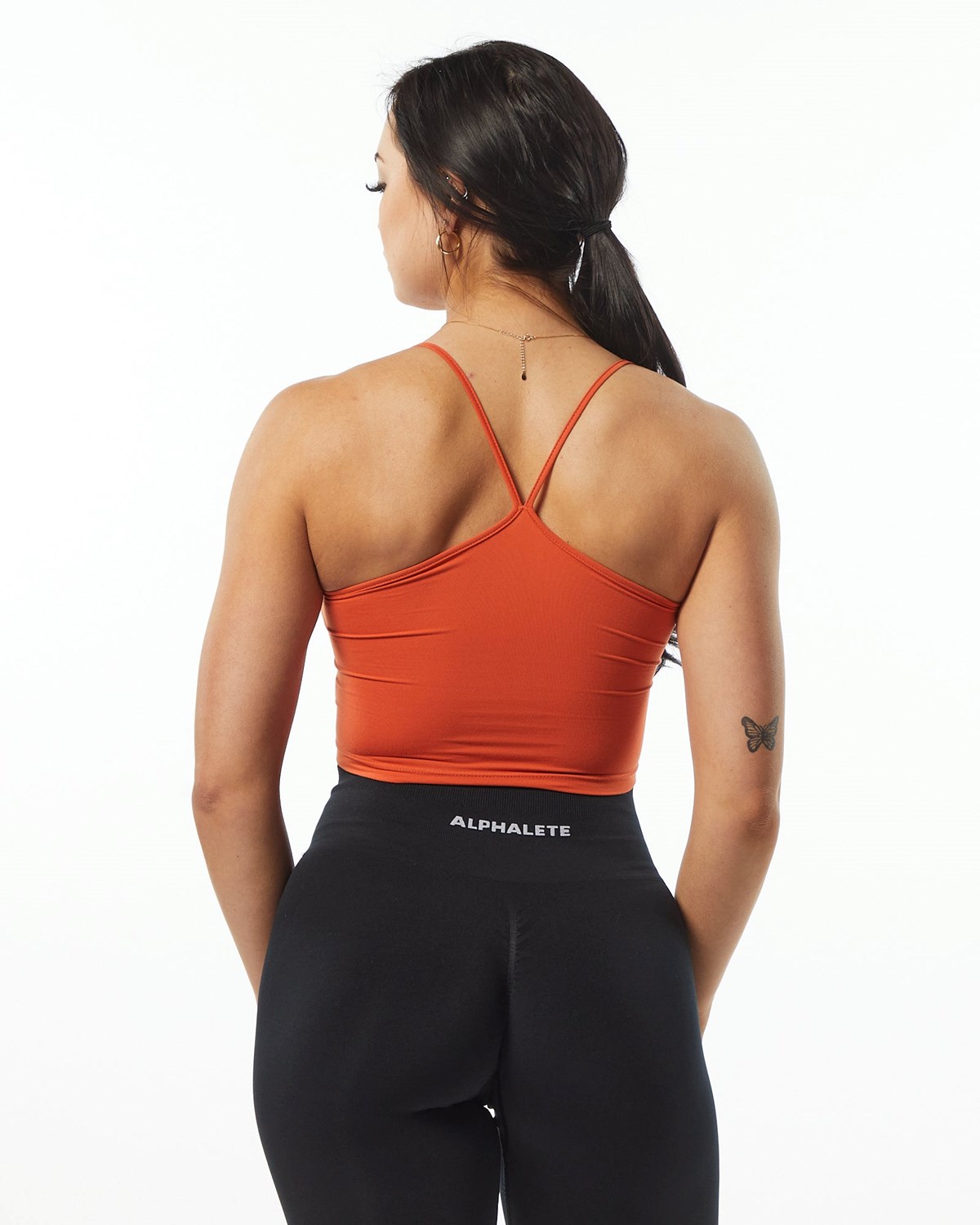 Orange Alphalete Camisole Y-Back Crop Tank | TAIECF086