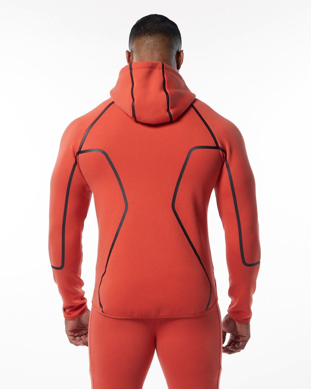 Orange Alphalete Interlock Knit Full-Zip Hoodie | ACSZHU850