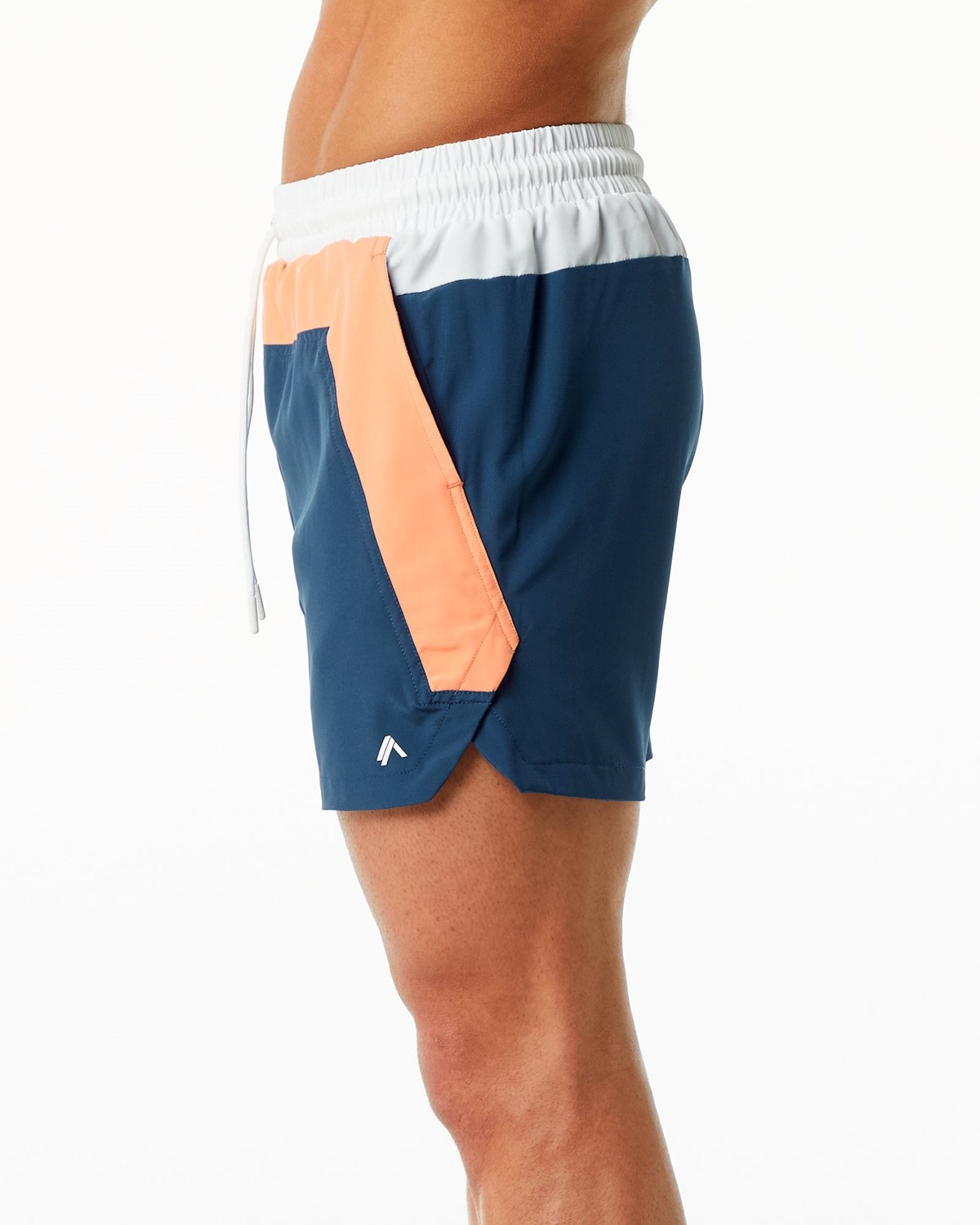 Orange / Blue Alphalete Lined Swim Trunk | HKMPXQ176