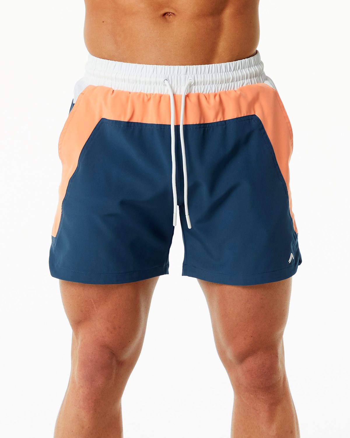 Orange / Blue Alphalete Lined Swim Trunk | HKMPXQ176