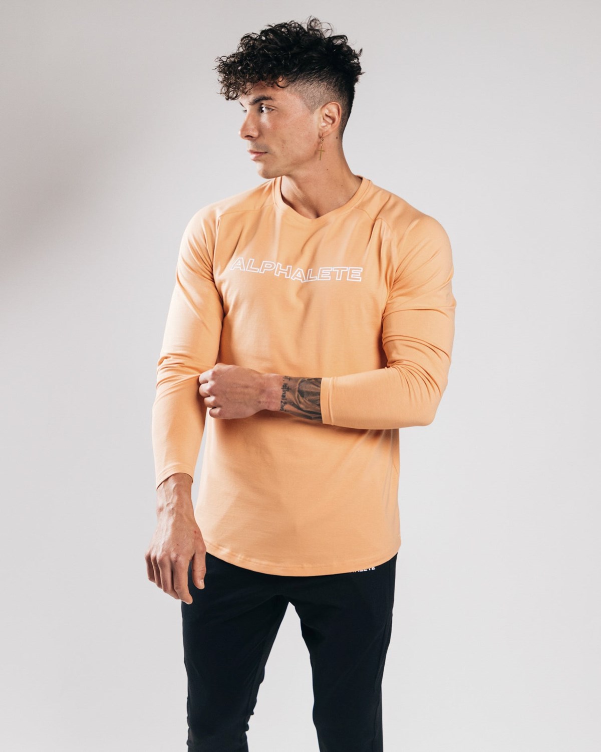 Orange Frost Alphalete Fitted Performance Long Sleeve | SOIGNB536