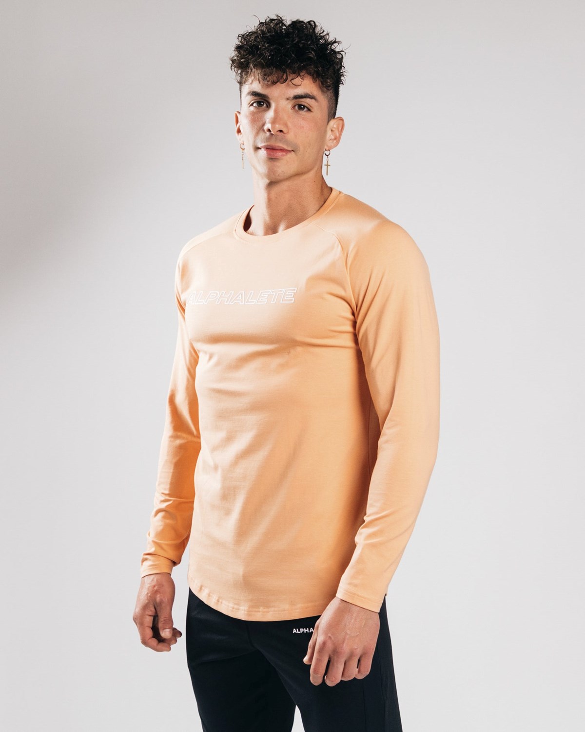 Orange Frost Alphalete Fitted Performance Long Sleeve | SOIGNB536