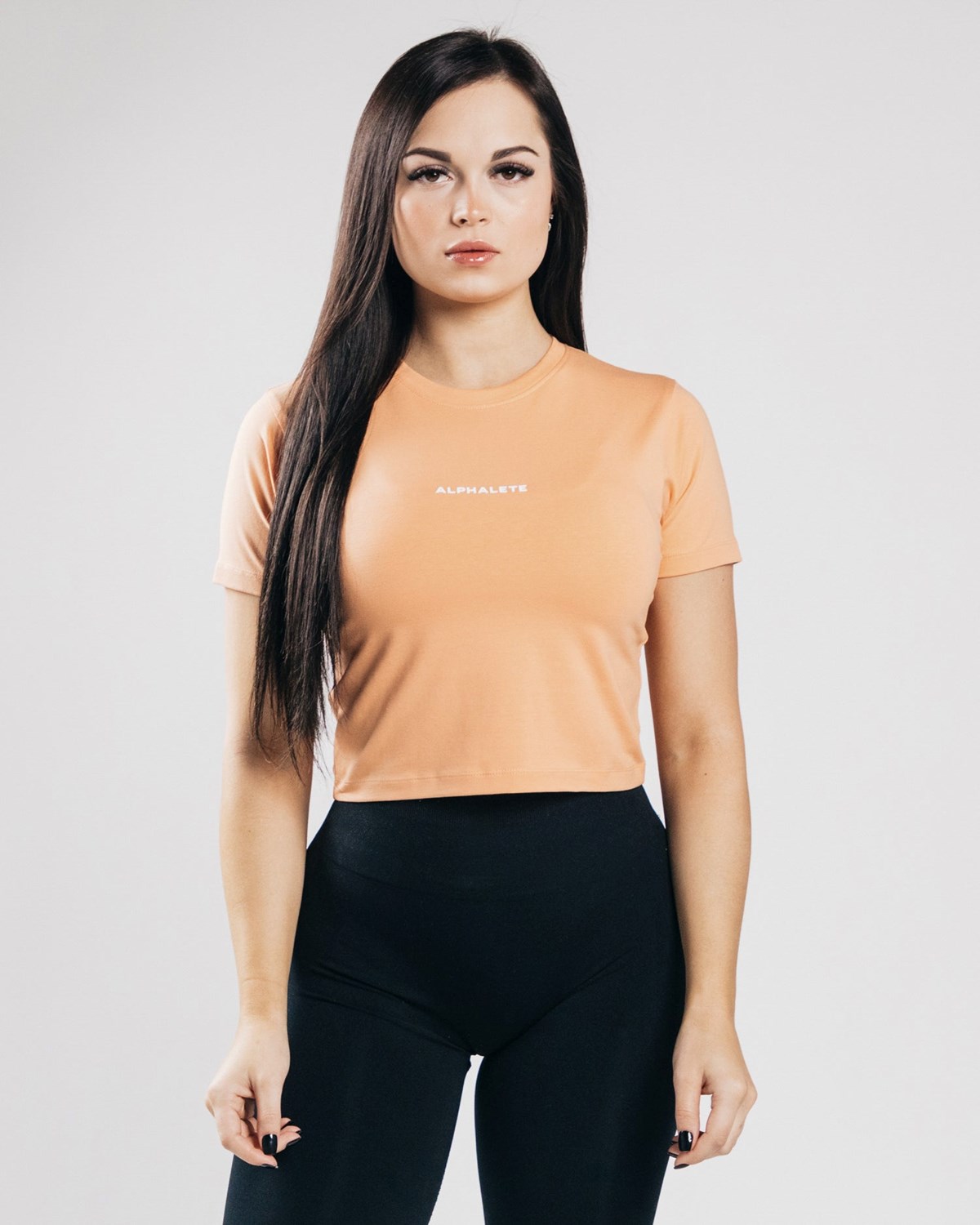 Orange Frost Alphalete Fitted Performance Crop | ZMFYQP175