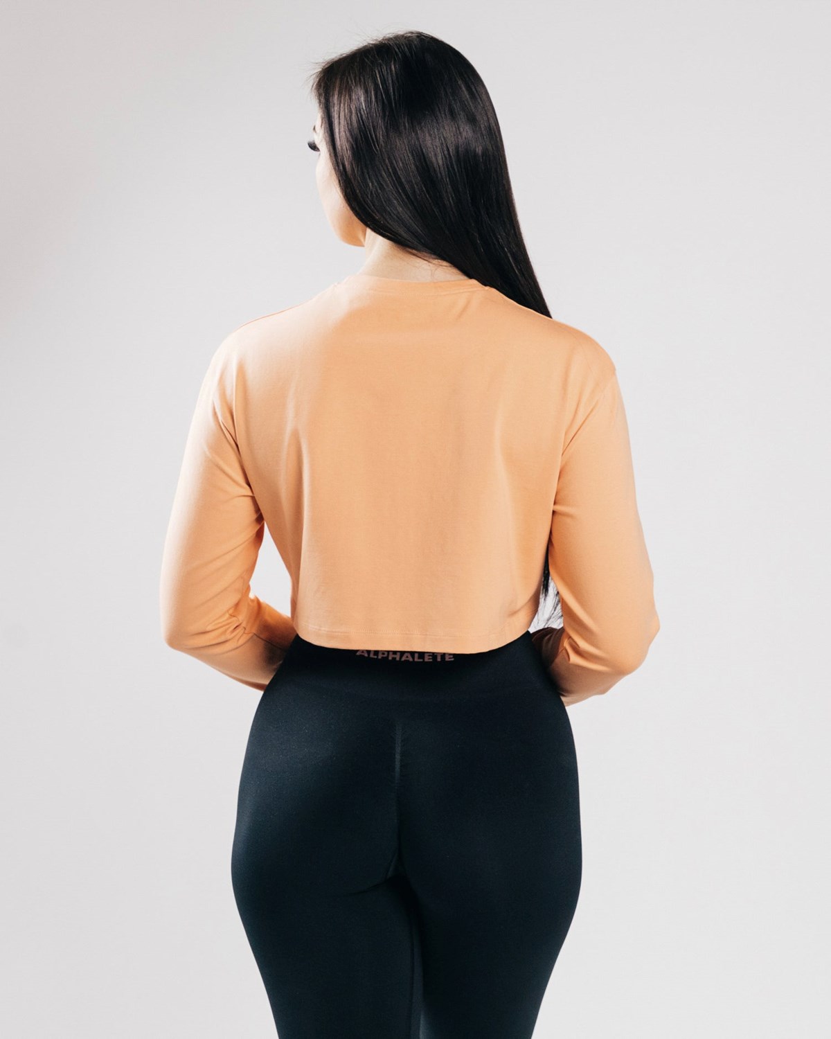 Orange Frost Alphalete Oversized Performance Long Sleeve Crop | WXGNPF187