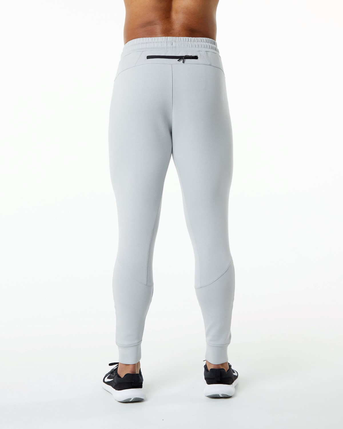 Oyster Grey Alphalete Interlock Knit Cuffed Jogger | VJSLDI439