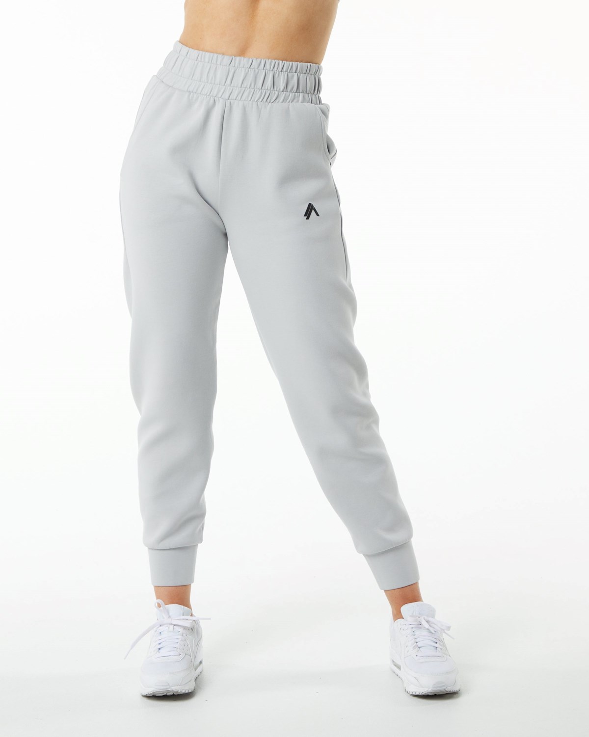 Oyster Grey Alphalete Interlock Knit Cuffed Jogger | YZFHRT491