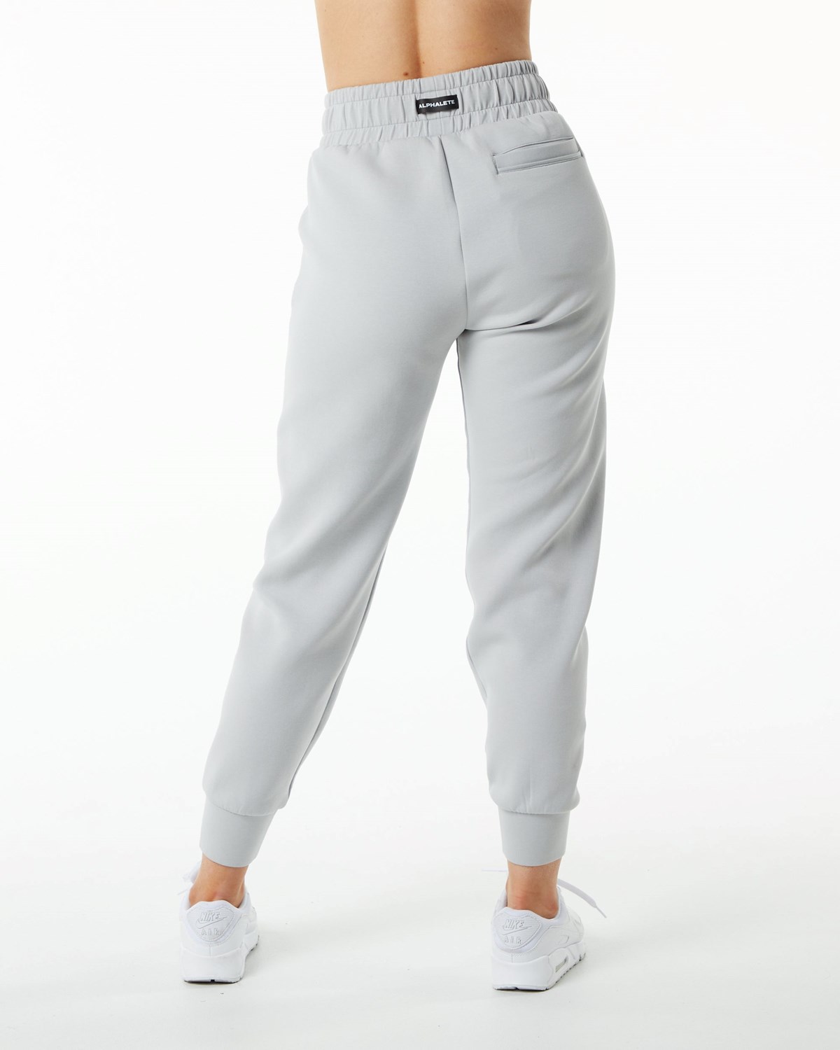 Oyster Grey Alphalete Interlock Knit Cuffed Jogger | YZFHRT491