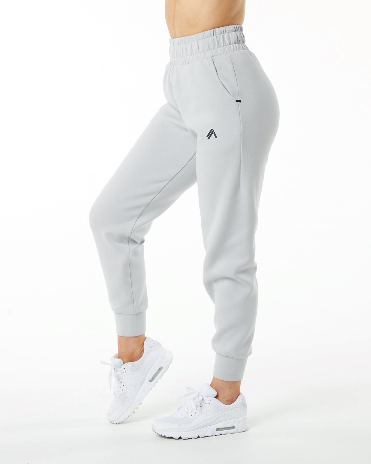 Oyster Grey Alphalete Interlock Knit Cuffed Jogger | YZFHRT491