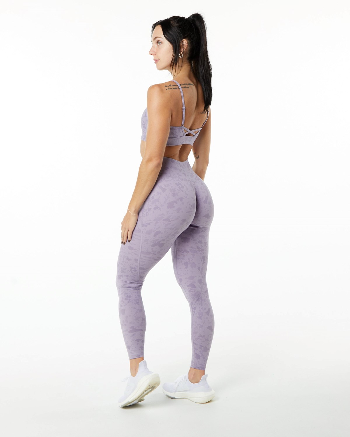 Pebble Print Misty Lilac Alphalete Single Brushed Cross-Wrapped Legging | KBGJOX795