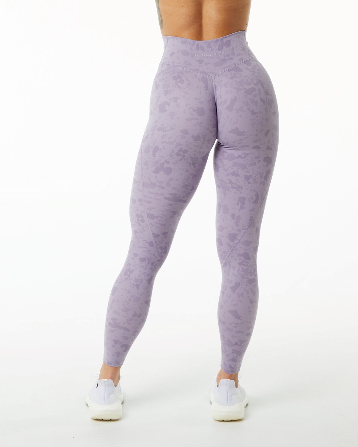 Pebble Print Misty Lilac Alphalete Single Brushed Cross-Wrapped Legging | KBGJOX795