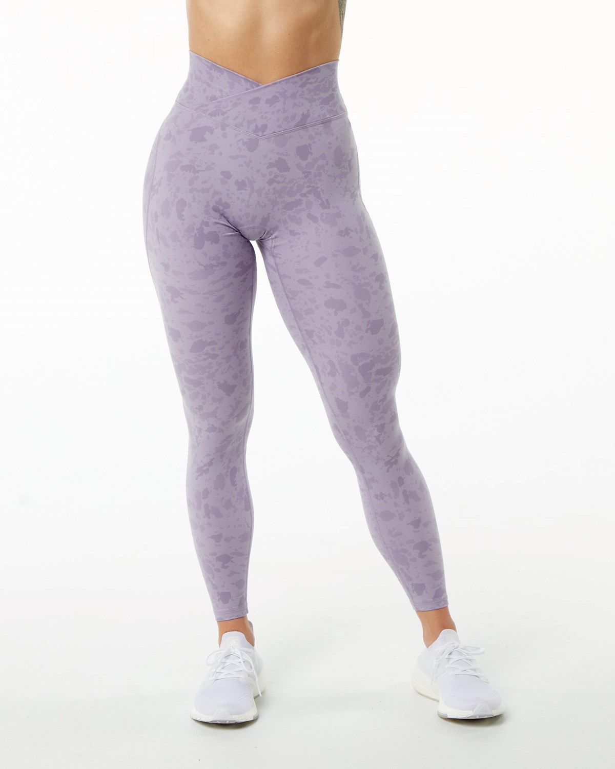 Pebble Print Misty Lilac Alphalete Single Brushed Cross-Wrapped Legging | KBGJOX795