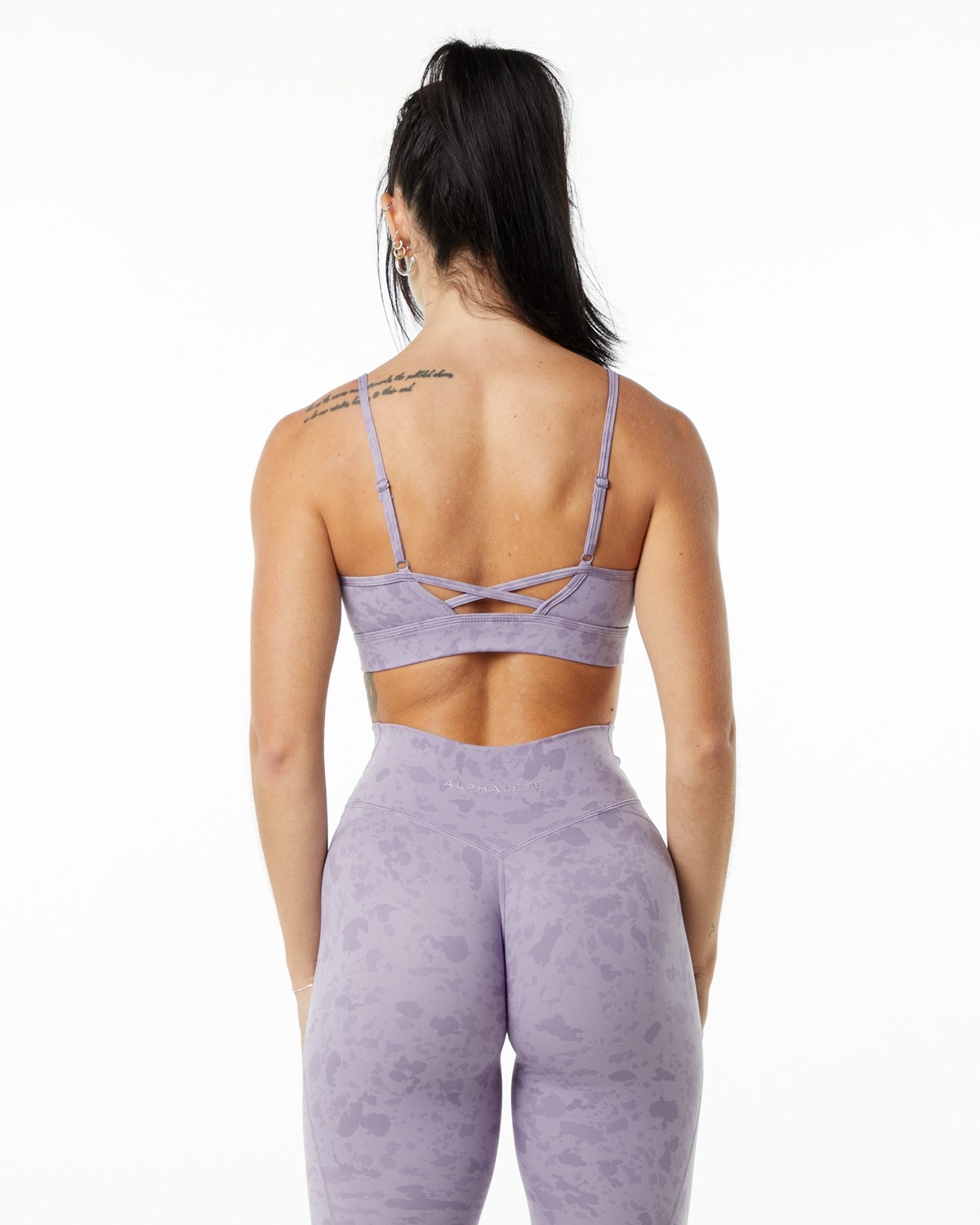 Pebble Print Misty Lilac Alphalete Single Brushed Bra | WRDOZY482