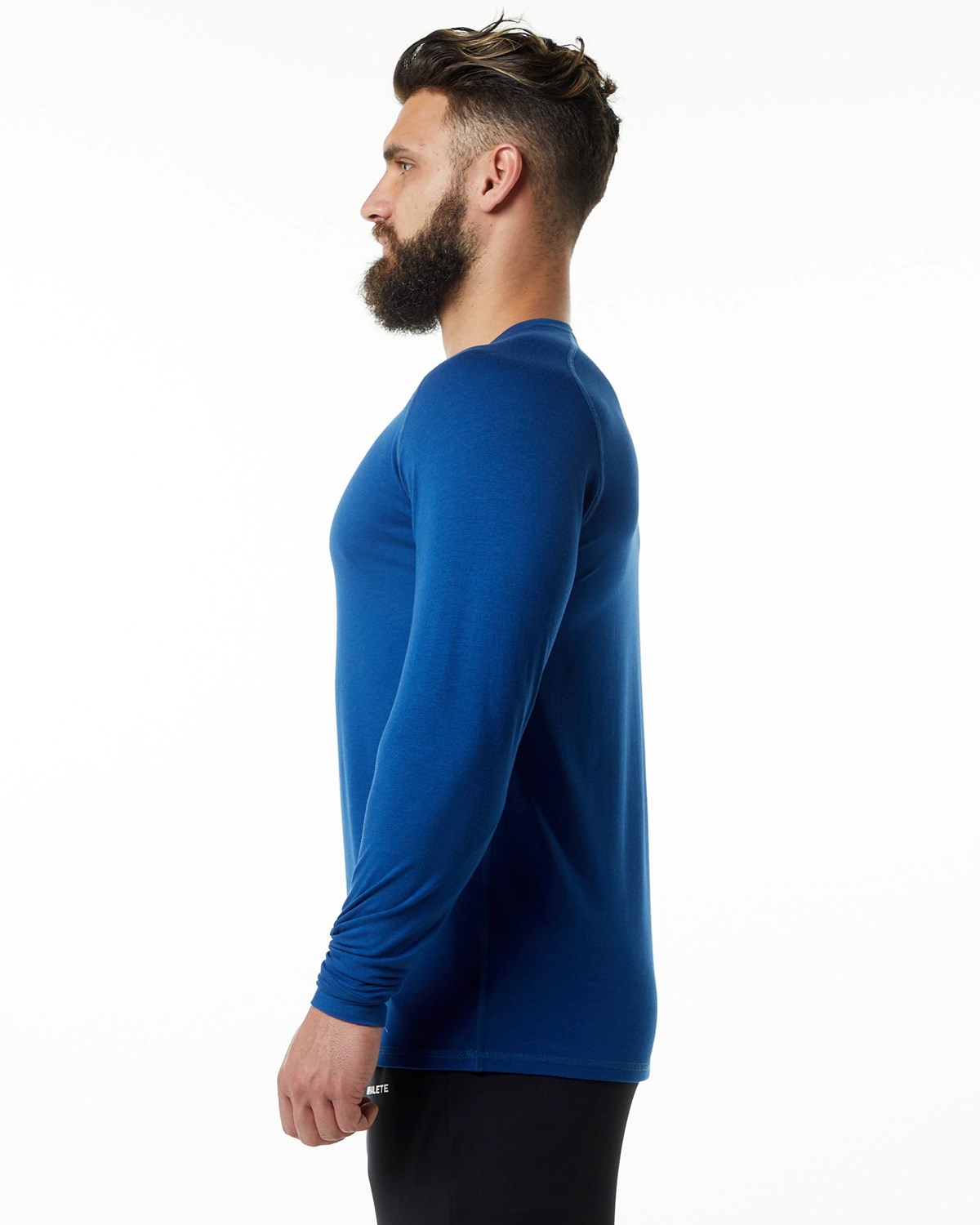 Persian Blue Alphalete Premium Epaulette Long Sleeve Tee | GIJHSF617