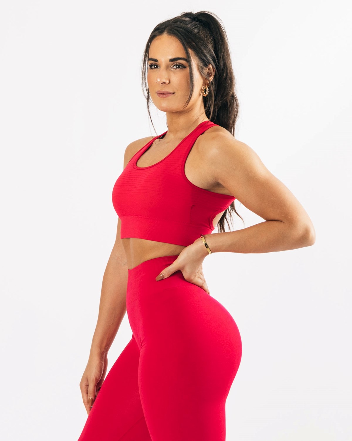 Pink Alphalete High-Impact Seamless Sports Bra | QOYDGX013