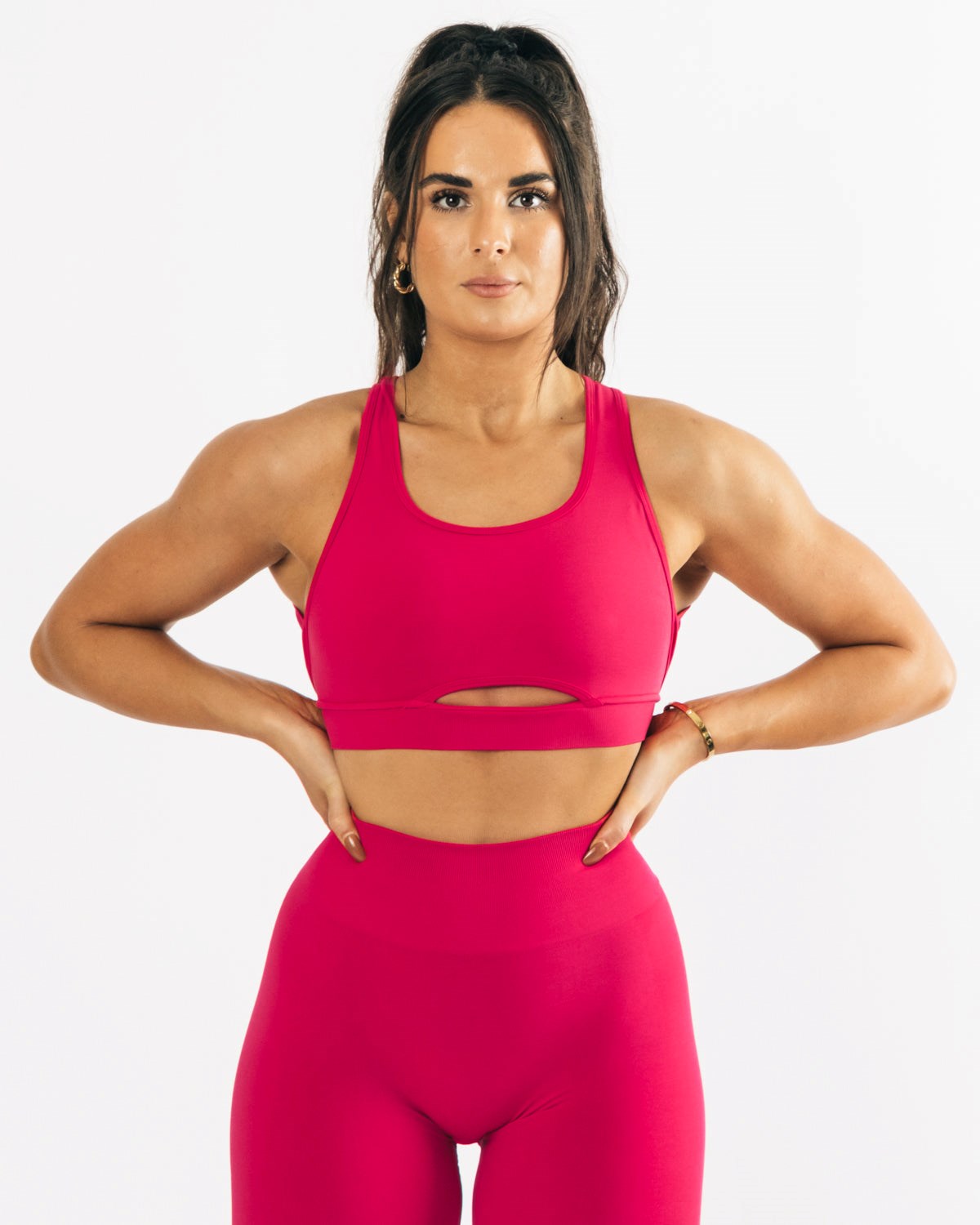 Pink Alphalete High-Impact Seamless Sports Bra | RDKXPQ573