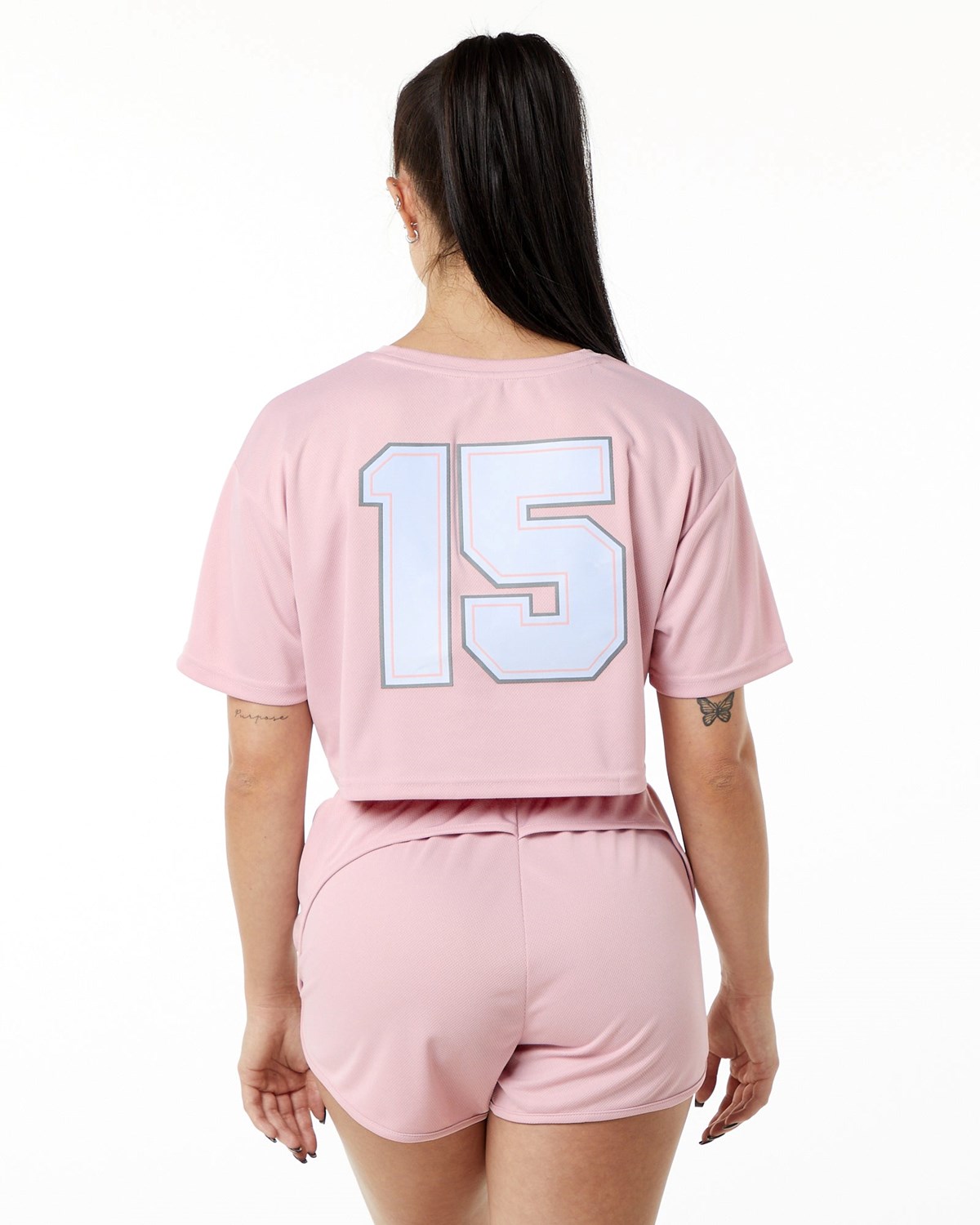 Pink Alphalete Oversized Crop Jersey | LOHGXP608