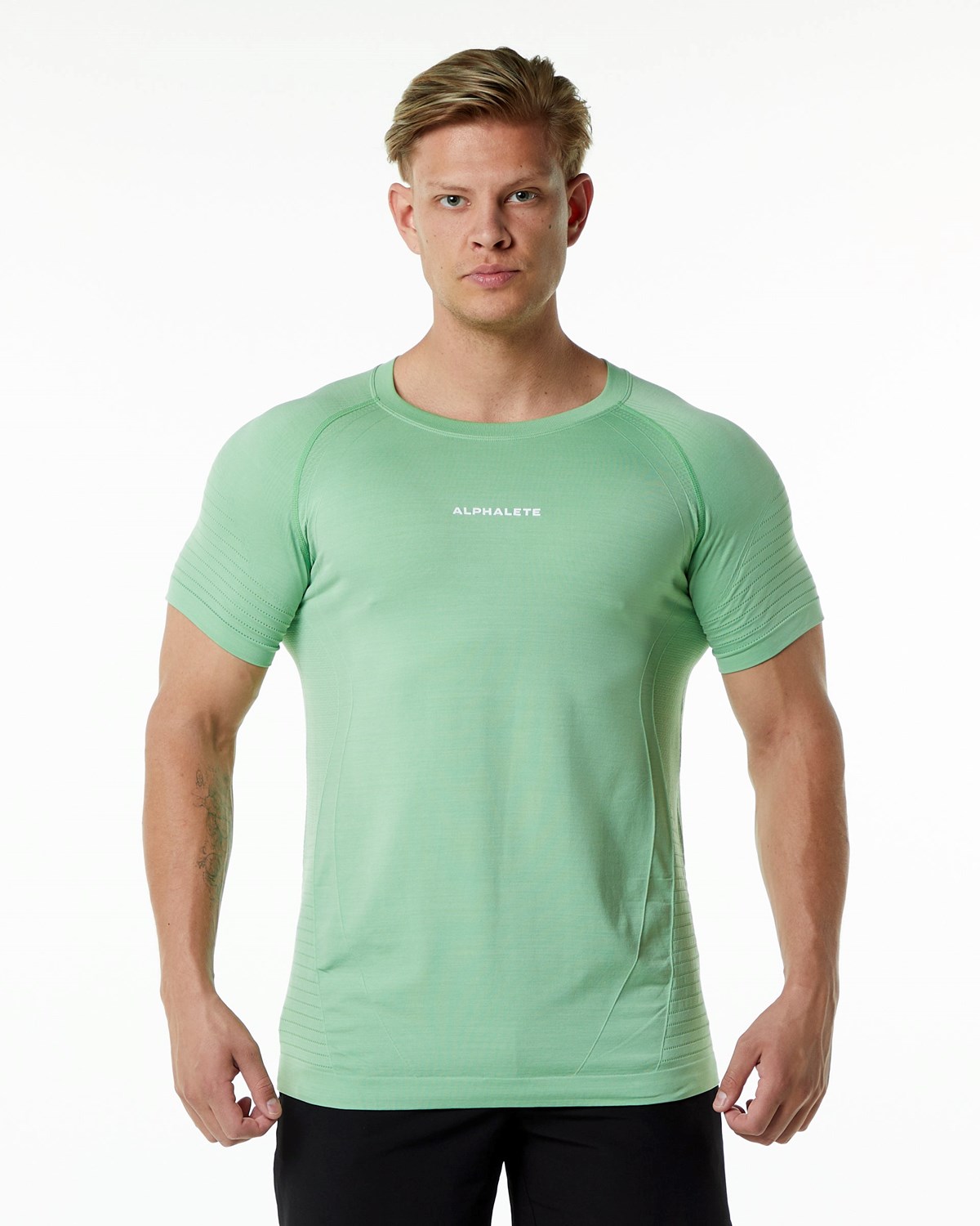 Pistachio Alphalete High Performance Seamless Short Sleeve Tee | KPNJUM124