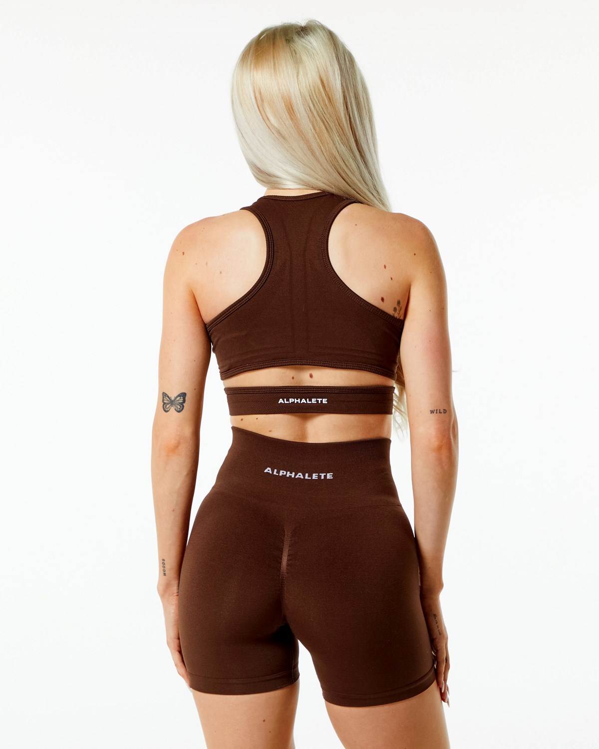 Rich Brown Alphalete High-Impact Seamless Sports Bra | WKNVHU742