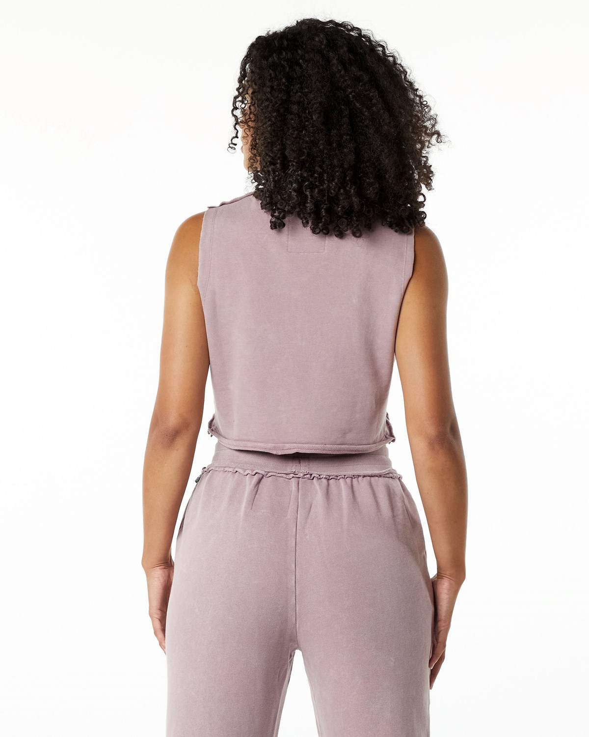 Rose Quartz Alphalete Mid-Weight Washed Terry Crop Cutoff | TSFEXK803