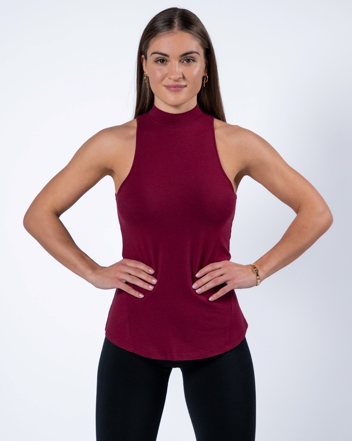 Ruby Red Alphalete High-Neck Premium Tank | MUQKPG297