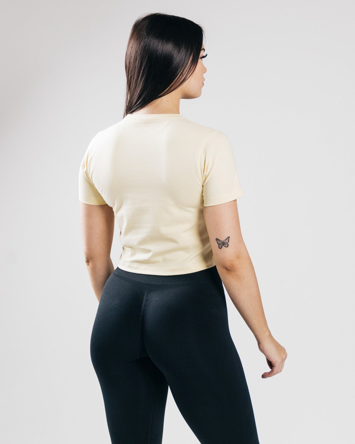 Sea Salt Alphalete Fitted Performance Crop | KFCXUH286