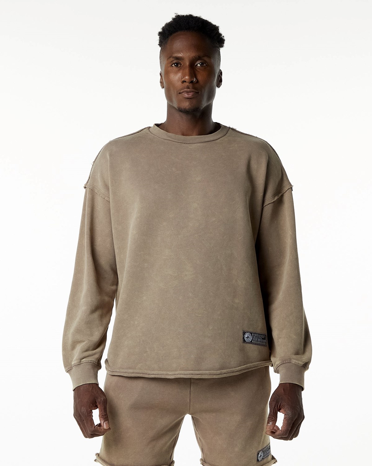 Smokey Quartz Alphalete Heavyweight Washed Terry Pullover | UWRDNI602