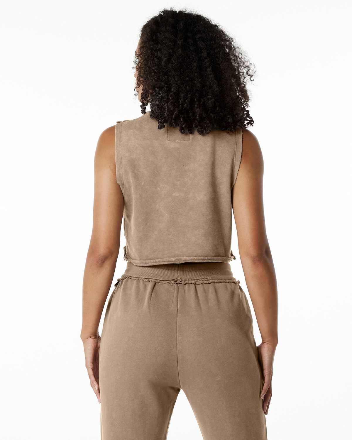 Smokey Quartz Alphalete Mid-Weight Washed Terry Crop Cutoff | AFJOBV786