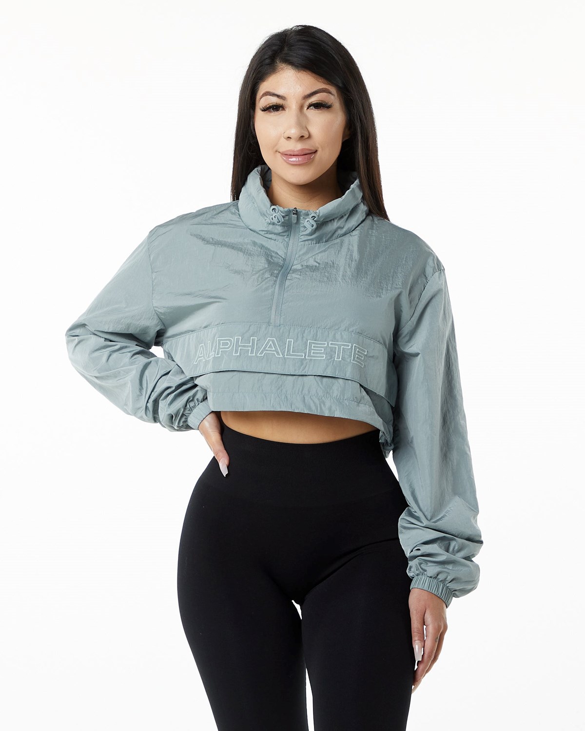 Steel Blue Alphalete All-Purpose Crop Jacket | WZSJYG124