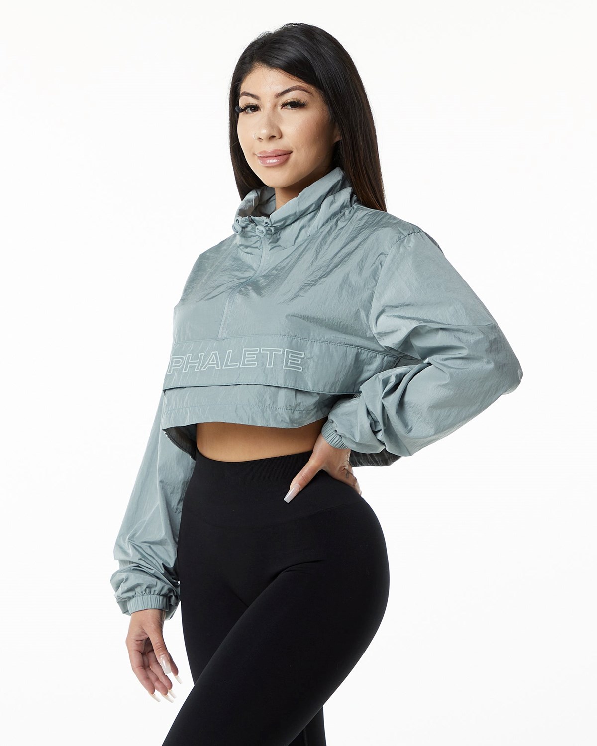 Steel Blue Alphalete All-Purpose Crop Jacket | WZSJYG124