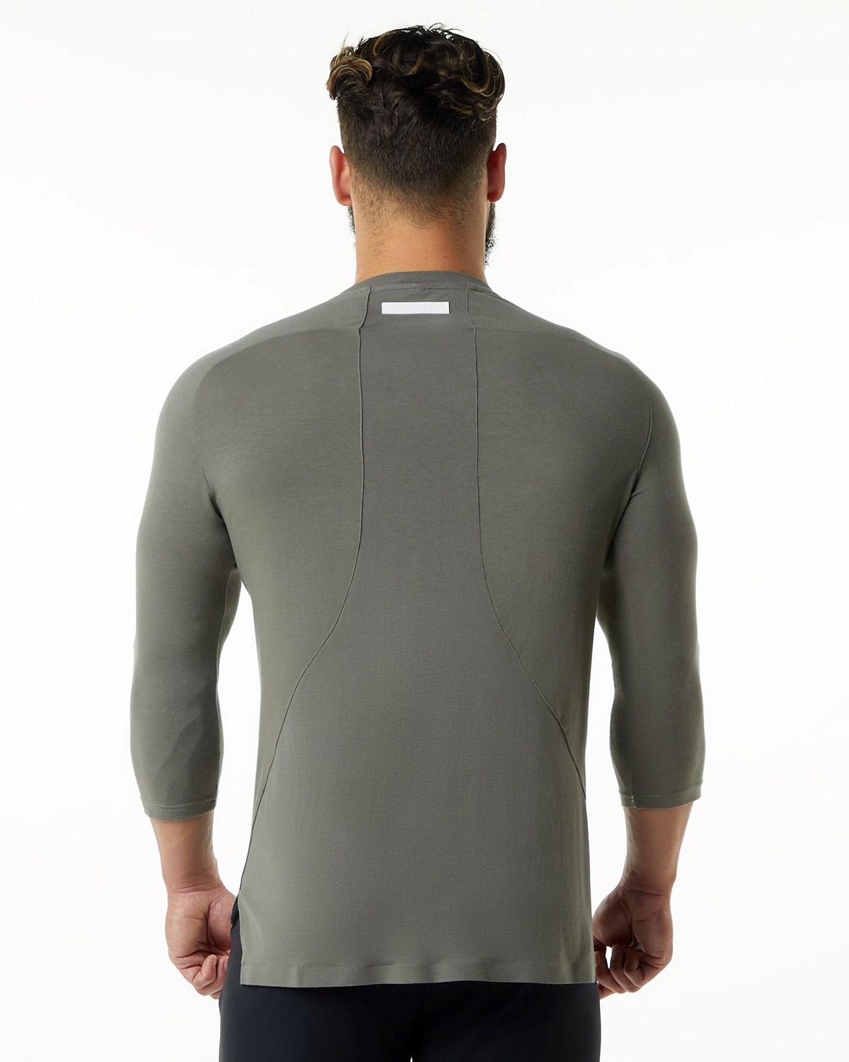 Stone Grey Alphalete Premium 3/4 Sleeve Tee | TLGFKS026